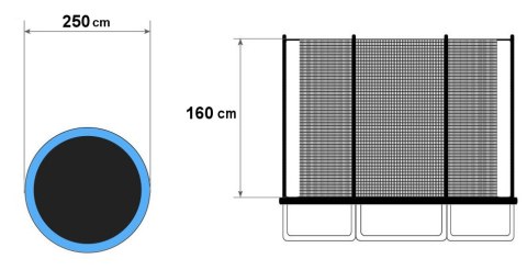 Siatka ochronna wewnętrzna na trampolinę 8 ft 6 słupków 244-250 cm Siatka ochronna wewnętrzna na trampolinę 8 ft 6 słupków 244-250 cm
