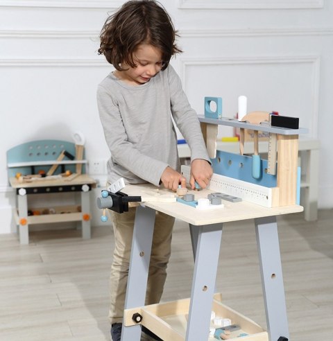 Stół narzędziowy drewniany warsztat 32 elementy zabawki ECOTOYS Stół narzędziowy drewniany warsztat 32 elementy zabawki ECOTOYS