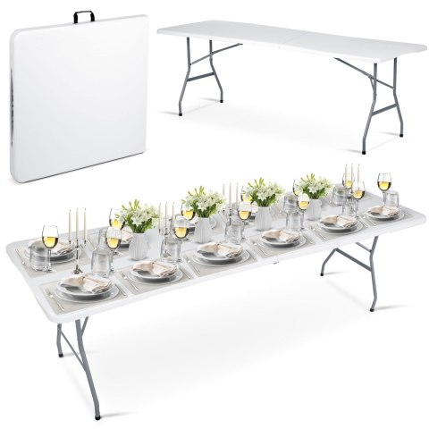 Stół cateringowy ogrodowy składany 244 cm Plonos biały Stół cateringowy ogrodowy składany 244 cm Plonos biały