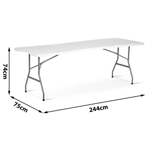 Stół cateringowy ogrodowy składany 244 cm Plonos biały Stół cateringowy ogrodowy składany 244 cm Plonos biały