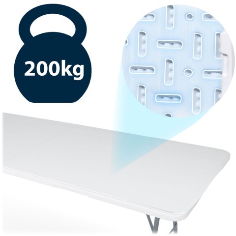 Stół cateringowy ogrodowy składany 244 cm Plonos biały Stół cateringowy ogrodowy składany 244 cm Plonos biały