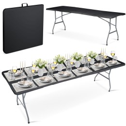 Stół cateringowy ogrodowy składany 244 cm Plonos czarny