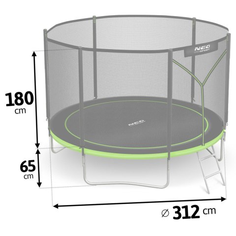 Trampolina ogrodowa 10ft/312cm z siatką zewnętrzną i drabinką Neo-Sport Trampolina ogrodowa 10ft/312cm z siatką zewnętrzną i drabinką Neo-Sport