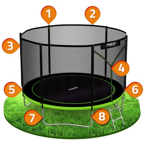 Trampolina ogrodowa 10ft/312cm z siatką zewnętrzną i drabinką Neo-Sport Trampolina ogrodowa 10ft/312cm z siatką zewnętrzną i drabinką Neo-Sport