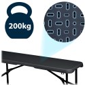Zestaw cateringowy ogrodowy składany stół + 2 ławki 180 cm Plonos czarny