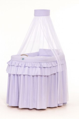 Kosz Mojżesza wiklinowy z baldachimem - Little Prince fioletowy