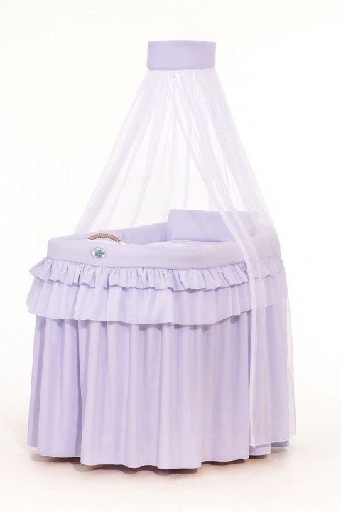 Kosz Mojżesza wiklinowy z baldachimem - Little Prince fioletowy