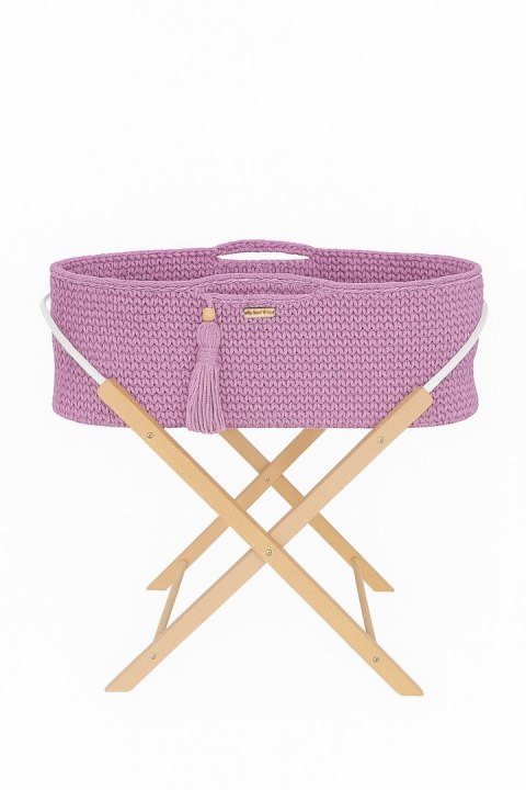 Kosz Mojżesza BOHO Handmade ze stojakiem - lawenda