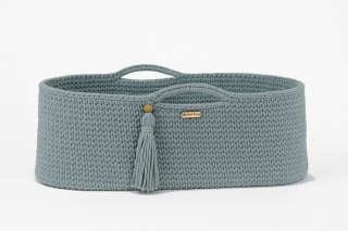 Kosz Mojżesza BOHO bawełniany Handmade z materacykiem - laurel