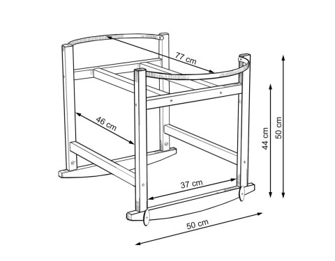 Kosz Mojżesza BOHO Handmade z kołyską - jasny szary