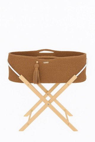 Kosz Mojżesza BOHO Handmade ze stojakiem - caramel