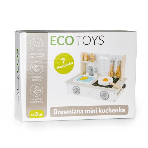 Drewniana kuchenka z akcesoriami mini kuchnia ECOTOYS Drewniana kuchenka z akcesoriami mini kuchnia ECOTOYS