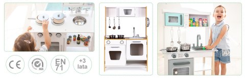 Drewniana kuchnia dla dzieci ze światłem i dźwiękiem ECOTOYS Drewniana kuchnia dla dzieci ze światłem i dźwiękiem ECOTOYS