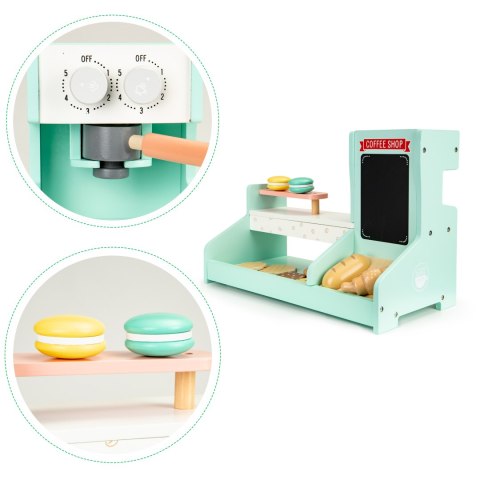 Drewniana kuchnia kawiarnia sklep cukiernia ECOTOYS Drewniana kuchnia kawiarnia sklep cukiernia ECOTOYS