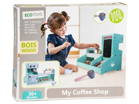 Drewniana kuchnia kawiarnia sklep cukiernia ECOTOYS Drewniana kuchnia kawiarnia sklep cukiernia ECOTOYS