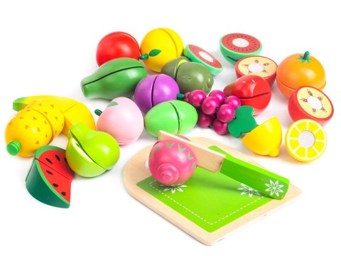 Drewniane owoce do krojenia 20 sztuk ECOTOYS Drewniane owoce do krojenia 20 sztuk ECOTOYS