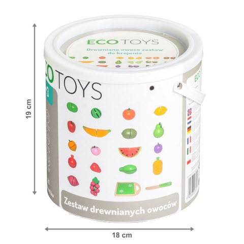 Drewniane owoce do krojenia 20 sztuk ECOTOYS Drewniane owoce do krojenia 20 sztuk ECOTOYS