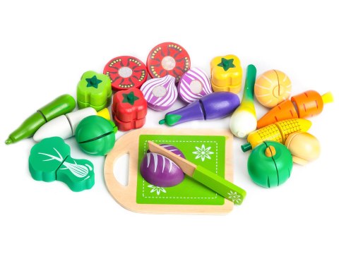 Drewniane warzywa do krojenia dla dzieci 20 sztuk ECOTOYS Drewniane warzywa do krojenia dla dzieci 20 sztuk ECOTOYS