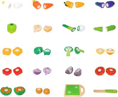 Drewniane warzywa do krojenia dla dzieci 20 sztuk ECOTOYS Drewniane warzywa do krojenia dla dzieci 20 sztuk ECOTOYS