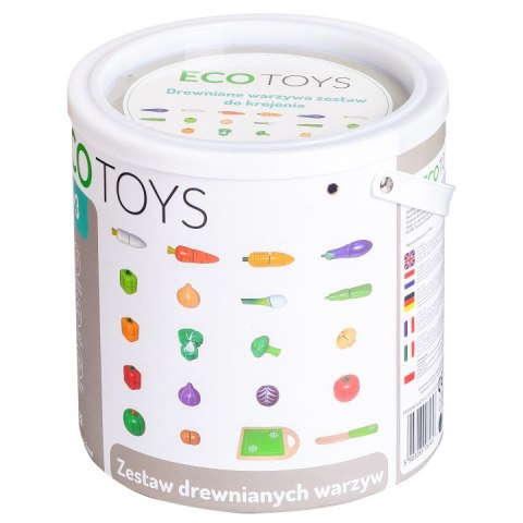 Drewniane warzywa do krojenia dla dzieci 20 sztuk ECOTOYS Drewniane warzywa do krojenia dla dzieci 20 sztuk ECOTOYS