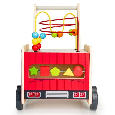 Drewniany pchacz edukacyjny z klockami dla dzieci - Straż Pożarna ECOTOYS Drewniany pchacz edukacyjny z klockami dla dzieci - Straż Pożarna ECOTOYS