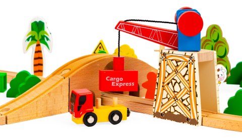 Drewniany pociąg kolejka 74 elementy ECOTOYS Drewniany pociąg kolejka 74 elementy ECOTOYS