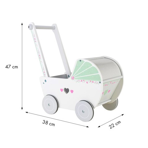 Drewniany wózek dla lalek pchacz chodzik ECOTOYS Drewniany wózek dla lalek pchacz chodzik ECOTOYS