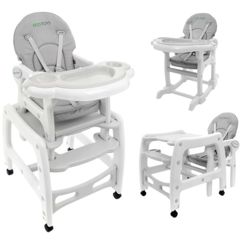 Fotelik krzesełko do karmienia 3w1 bujany fotel krzeseło ze stoliczkiem ECOTOYS Fotelik krzesełko do karmienia 3w1 bujany fotel krzeseło ze stoliczkiem ECOTOYS