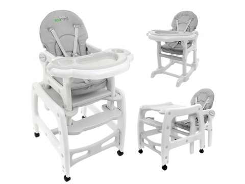 Fotelik krzesełko do karmienia 3w1 bujany fotel krzeseło ze stoliczkiem ECOTOYS Fotelik krzesełko do karmienia 3w1 bujany fotel krzeseło ze stoliczkiem ECOTOYS