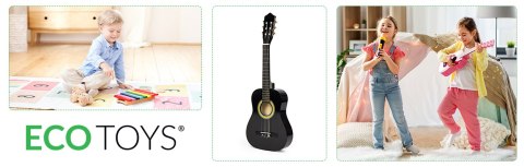 Gitara dla dzieci duża drewniana 6 strun ECOTOYS Gitara dla dzieci duża drewniana 6 strun ECOTOYS
