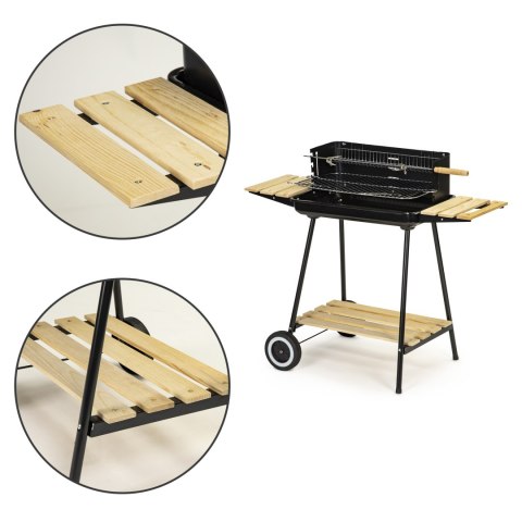 Grill ogrodowy węglowy z półkami regulacja 2 ruszty przenośny MultiGarden Grill ogrodowy węglowy z półkami regulacja 2 ruszty przenośny MultiGarden