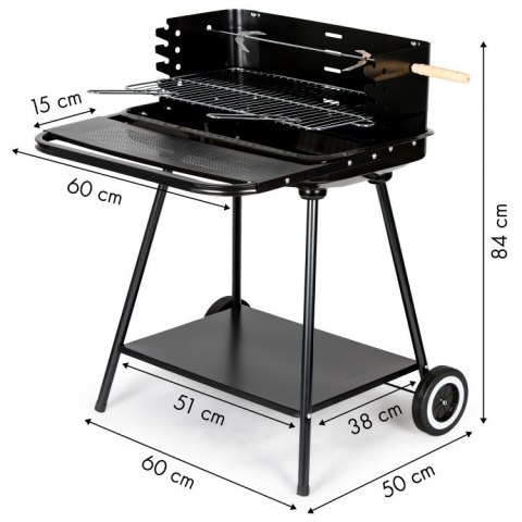 Grill ogrodowy z rożnem i regulacją rusztu + dwie duże półki MultiGarden Grill ogrodowy z rożnem i regulacją rusztu + dwie duże półki MultiGarden
