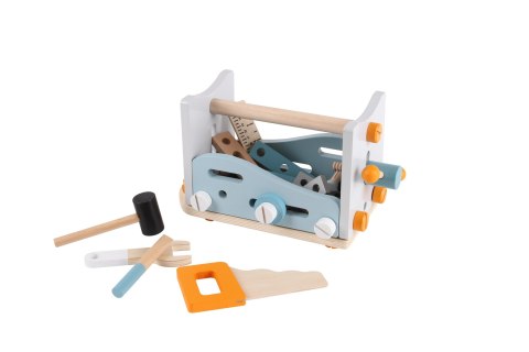 Mini warsztat stół narzędziowy drewniany zestaw konstrukcyjny 52 elementy ECOTOYS Mini warsztat stół narzędziowy drewniany zestaw konstrukcyjny 52 elementy ECOTOYS