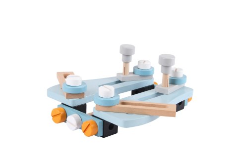 Mini warsztat stół narzędziowy drewniany zestaw konstrukcyjny 52 elementy ECOTOYS Mini warsztat stół narzędziowy drewniany zestaw konstrukcyjny 52 elementy ECOTOYS