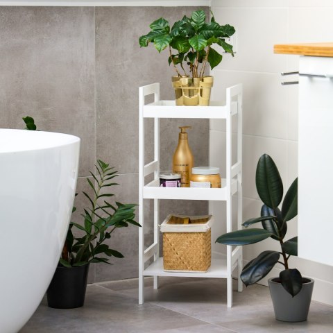 Regał szafka nocna stolik nocny 3 półki biały ModernHome Regał szafka nocna stolik nocny 3 półki biały ModernHome