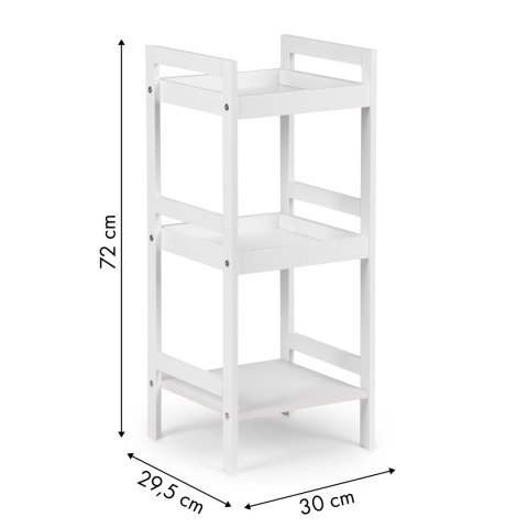 Regał szafka nocna stolik nocny 3 półki biały ModernHome Regał szafka nocna stolik nocny 3 półki biały ModernHome