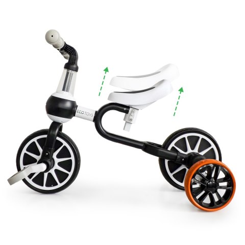 Rower rowerek biegowy 4w1 Pedały Kółka boczne czarny ECOTOYS Rower rowerek biegowy 4w1 Pedały Kółka boczne czarny ECOTOYS