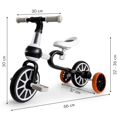 Rower rowerek biegowy 4w1 Pedały Kółka boczne czarny ECOTOYS Rower rowerek biegowy 4w1 Pedały Kółka boczne czarny ECOTOYS