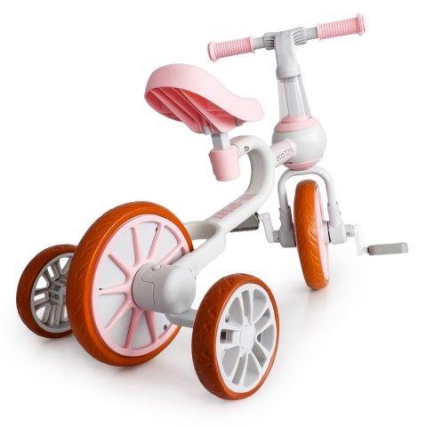 Rower rowerek biegowy 4w1 Pedały Kółka boczne różowy ECOTOYS Rower rowerek biegowy 4w1 Pedały Kółka boczne różowy ECOTOYS