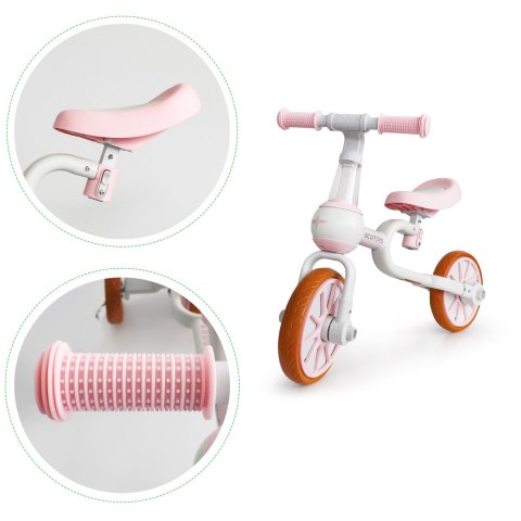 Rower rowerek biegowy 4w1 Pedały Kółka boczne różowy ECOTOYS Rower rowerek biegowy 4w1 Pedały Kółka boczne różowy ECOTOYS