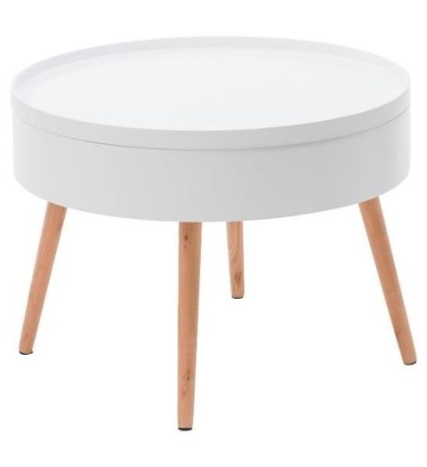 Stolik kawowy okrągły ze schowkiem 60 cm ModernHome Stolik kawowy okrągły ze schowkiem 60 cm ModernHome