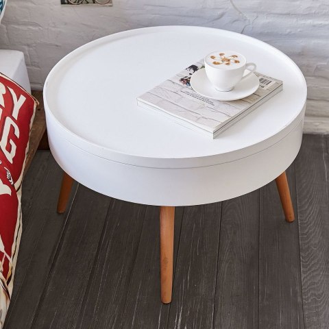 Stolik kawowy okrągły ze schowkiem 60 cm ModernHome Stolik kawowy okrągły ze schowkiem 60 cm ModernHome