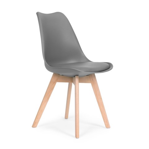 Zestaw 4 krzeseł krzesło do salonu jadalni z poduszką Szare ModernHome Zestaw 4 krzeseł krzesło do salonu jadalni z poduszką Szare ModernHome