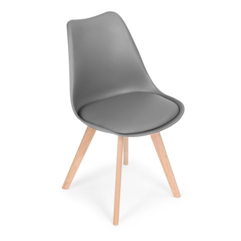 Zestaw 4 krzeseł krzesło do salonu jadalni z poduszką Szare ModernHome Zestaw 4 krzeseł krzesło do salonu jadalni z poduszką Szare ModernHome
