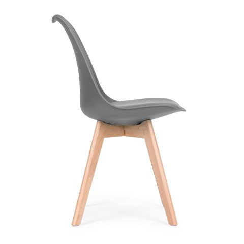 Zestaw 4 krzeseł krzesło do salonu jadalni z poduszką Szare ModernHome Zestaw 4 krzeseł krzesło do salonu jadalni z poduszką Szare ModernHome