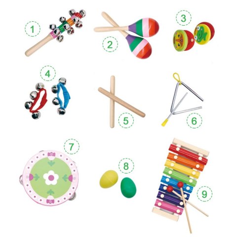 Zestaw muzyczny 14 instrumentów + torba ECOTOYS Zestaw muzyczny 14 instrumentów + torba ECOTOYS