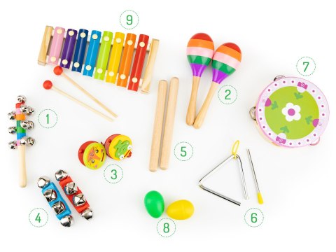 Zestaw muzyczny 14 instrumentów + torba ECOTOYS Zestaw muzyczny 14 instrumentów + torba ECOTOYS