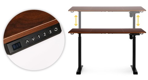 Biurko elektryczne regulowane 140x70 cm regulacja wysokości 76-121 cm ModernHome