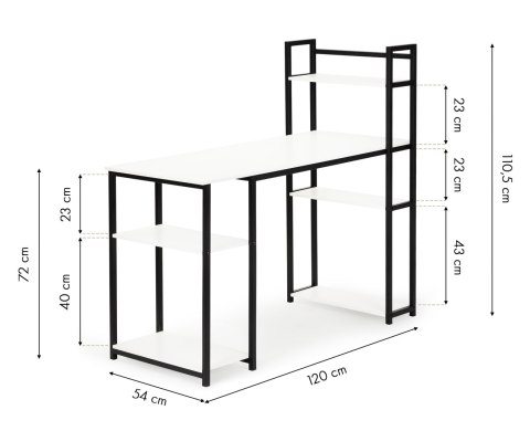 Biurko komputerowe biurowe stół + regał półki loft ModernHome Biurko komputerowe biurowe stół + regał półki loft ModernHome