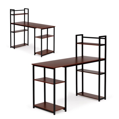 Biurko komputerowe biurowe stół + regał półki loft dąb ModernHome Biurko komputerowe biurowe stół + regał półki loft dąb ModernHome
